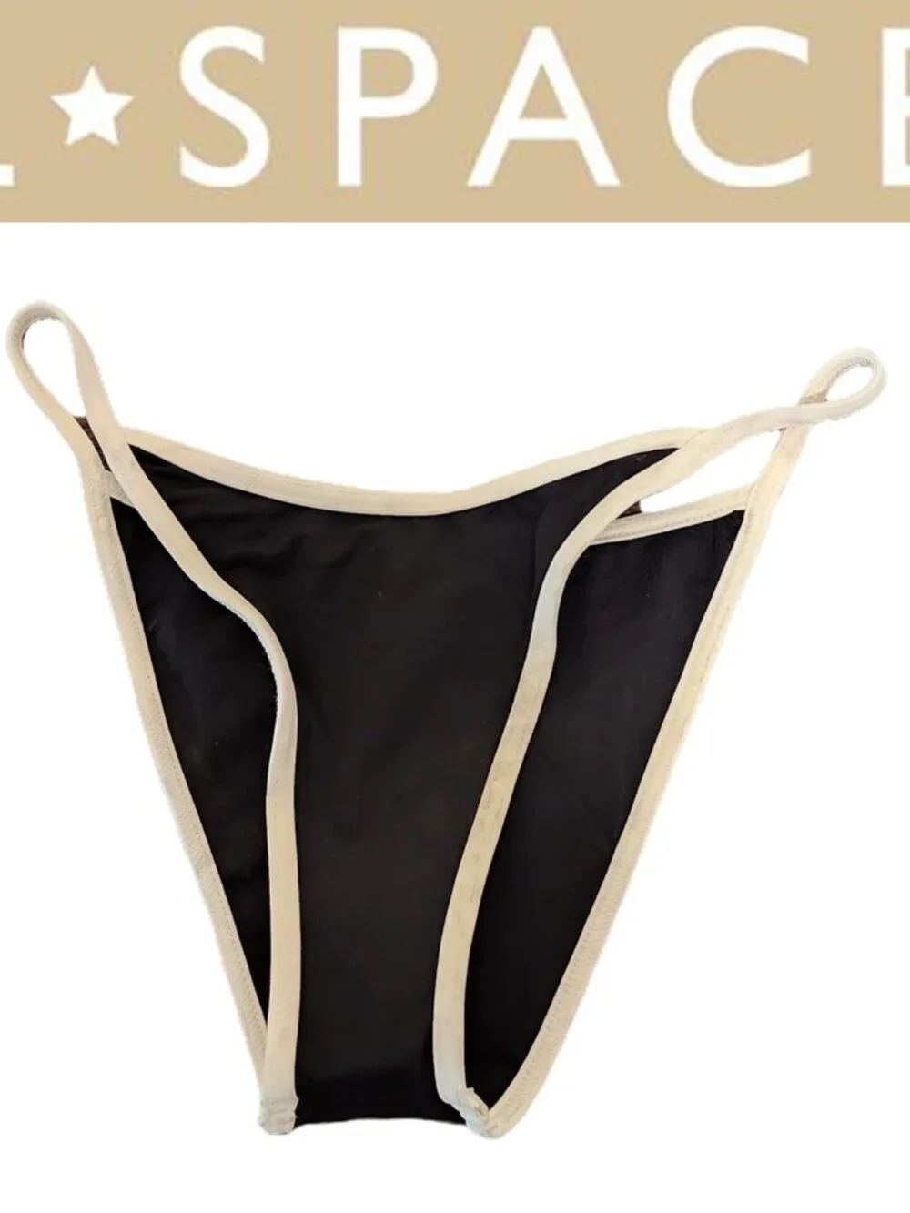 L*Space Pixie Bikini Bottom Black XS NWT Cheeky Low Rise Swimwear